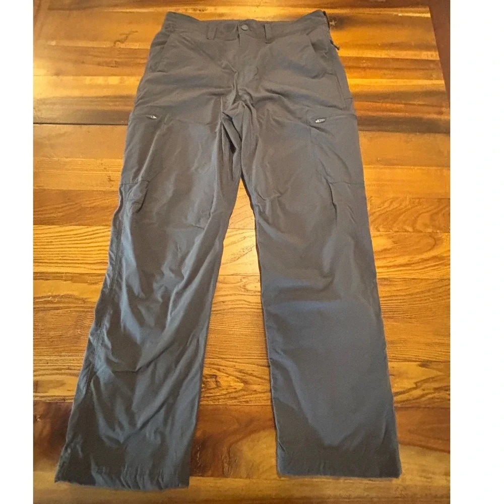 LL Bean Fleece Lined Cargo Pants Mens 32x30 Charcoal Grey Hiking